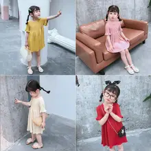 Детское летнее платье для девочек, модная детская одежда элегантные платья принцессы для свадебной вечеринки для девочек тонкое платье для детей 4, 7, 8, 9 лет