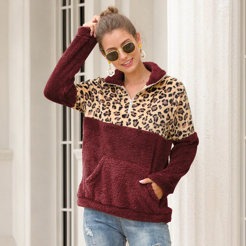 

2019 Autumn Winter Fashion Casual Warm Turn Down Collar Pullover Women Sweaters Long Sleeve Patchwork Hand Knitted Thick Sweater