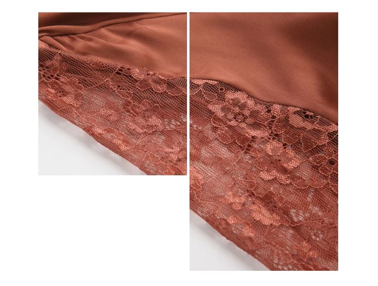 CINOON Sexy Silk Nightgown Embroidery Lace Bath Gown Nightdress Summer Sleepwear Wedding Night Dress Robe With Belt Home Clothes Nightwear (22)