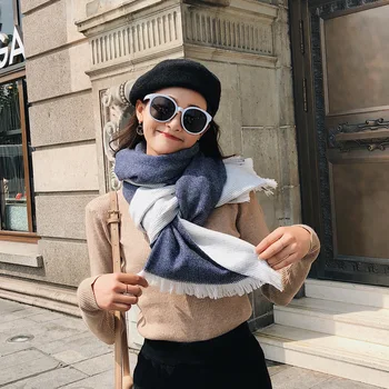 

Autumn Winter New Hit Color Imitation Cashmere Double-sided Scarf Women's Fashion Wild Thick Warm Long Skin-friendly Shawl B16