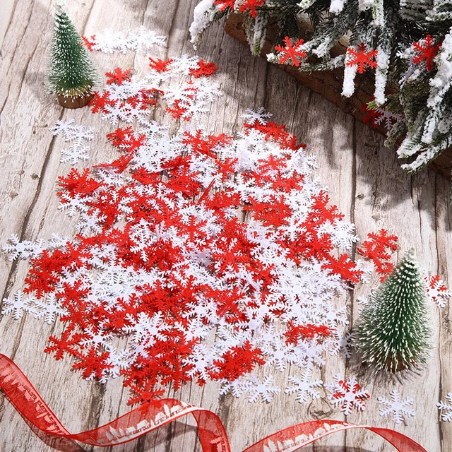 200pcs/set Christmas Artificial Snowflake Confetti, Wedding Party Decor,  Diy Christmas Decoration Accessories