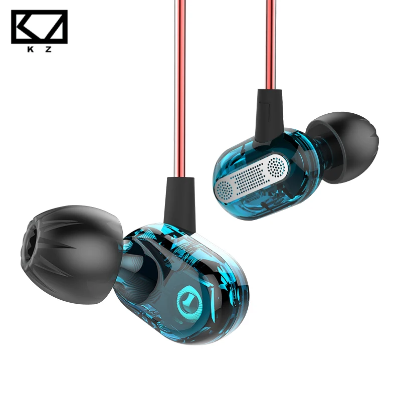 KZ ZSE microfono en el auricular del oido dinamica controlador Dual de Audio monitores auriculares con aislamiento de|Наушники и