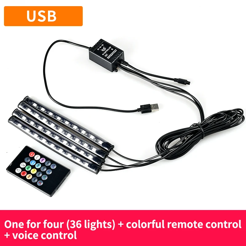 

7color / music control automatic RGB 9LED with foot light with usb Inside Atmosphere lights with remote control atmosphere light