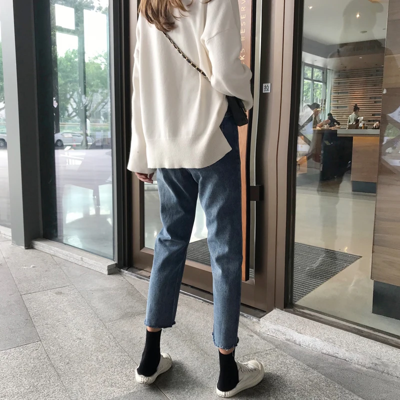 Jeans Women Streetwear Regular Basic Retro All-match Female Ankle-Length Womens Leisure High Waist Vintage Females Trousers