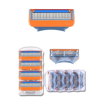 

Shaving Best Quality 4pcs/lot Professional 5 Layers Shaving Razor Blades Compatible For Пятислойный клинок Men Face Care