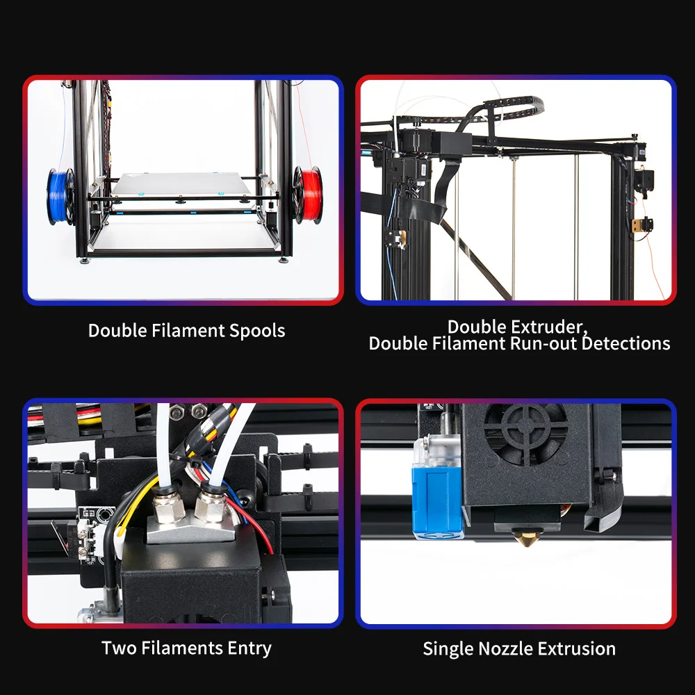 Tronxy X5SA-500-2E DIY 3D Printer Cyclops 2 In 1 Out Double Extruder 1.75mm PLA large 3d printers Kit impresor 3d profesional