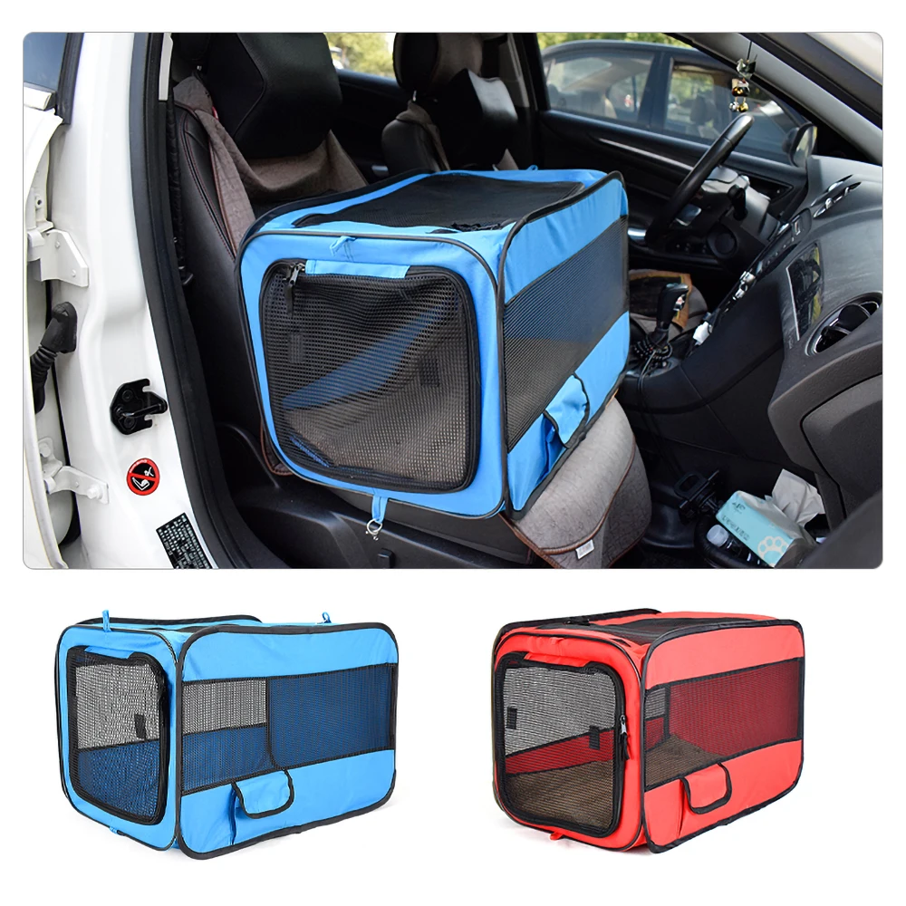 

Pet Handbag Car Seat Cat Carrier For Soft-Sided Oxford Cloth Two Side Expansion Foldable Large Space for Cats Dogs Travel Kennel