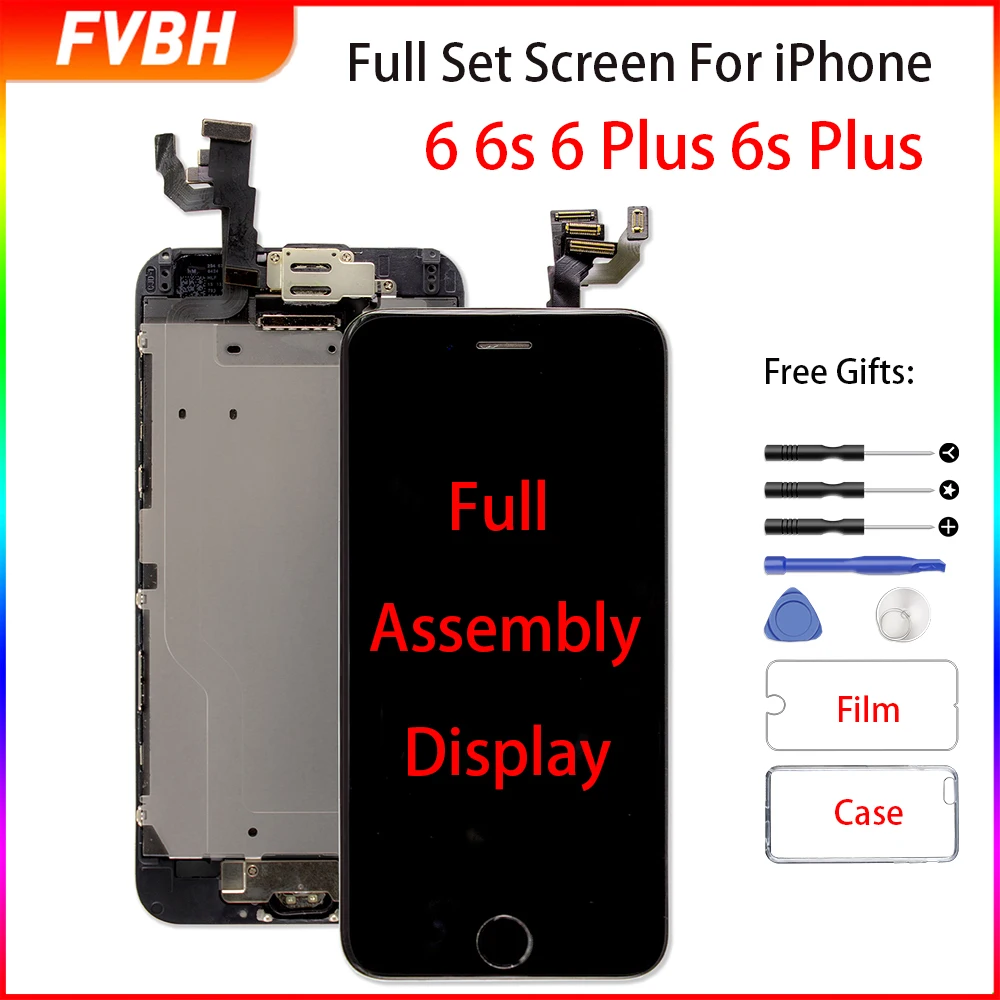 Полная сборка ЖК дисплей для iPhone 6 6s Plus 3D Ecran экран замена с фронтальной камерой +