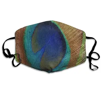 

Exotic Peacock Feather Cool Dust Mouth Mask Reusable Anti-Dust Face Mask Adjustable Earloop Skin Protection