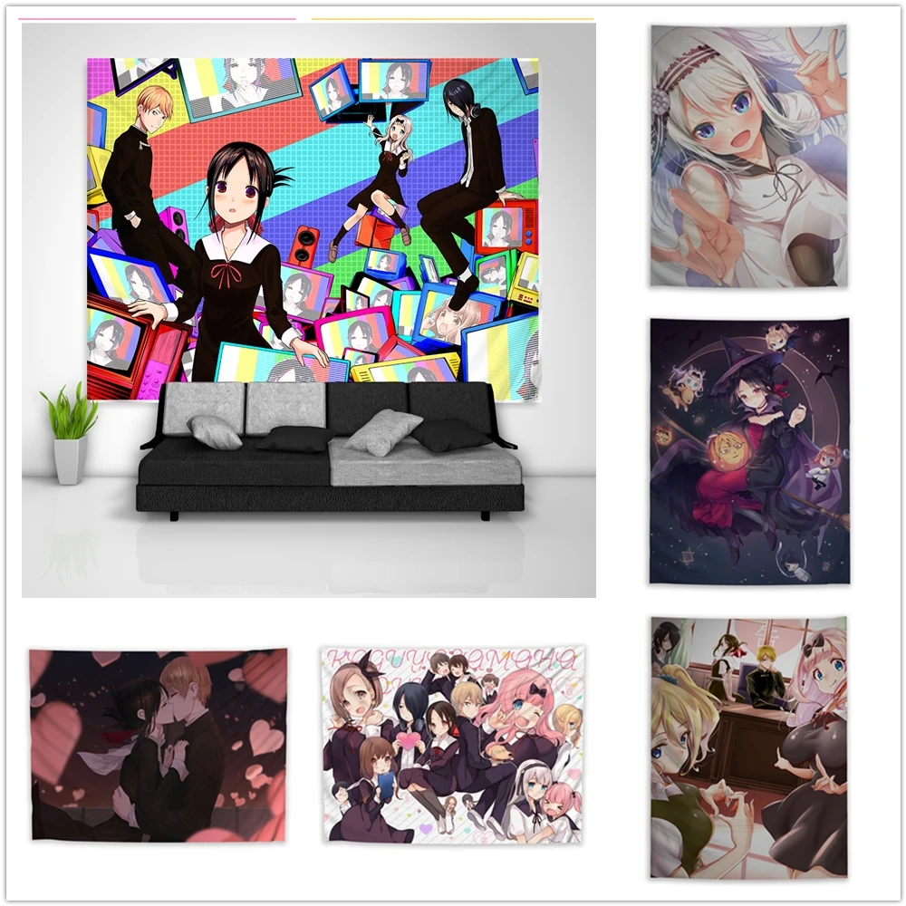 Художественный гобелен Kaguya sama Love Is War Fujiwara Chika Kei настенный подвесной чехол на