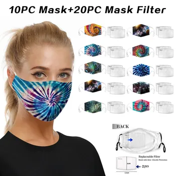 

10pc Face Mask Dustproof Windproof Foggy Haze PM2.5 Mask With Mask Gasket Face Cover Filter Reusable Face Bandanas Shield#YL5
