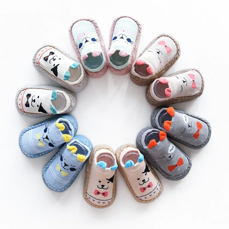 Baby Socks Shoes Rubber Anti-Slip Newborn Infant Winter Children with Baby-Girls-Boys