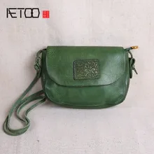 AETOO Original handmade หนังกระเป๋าถือ MINI กระเป๋าหนังศิลปะไหล่ Retro ผู้หญิงกระเป๋า Messenger ขนาดเล็ก(China)