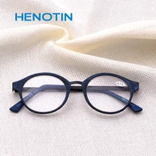 Henotin, металлическая круглая оправа, Ретро стиль, очки для чтения, дерево, для мужчин и женщин, 0,5-6,0
