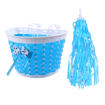 

4pcs Funny Bike Handlebar Streamers Bicycle Handlebar Decorative Supplies Bike Accessories for Kids Children with 2pcs Basket A3