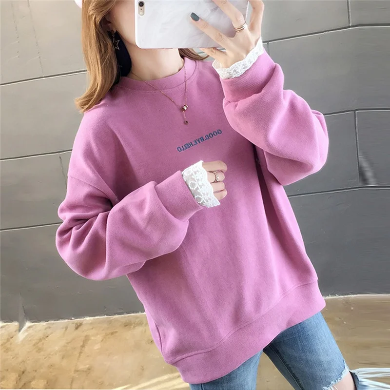 Womens Fashion Hoodies Without Hood Fashion Womens Letter Print Long Sleeve Sweatshirt Pullover Casual Tops Blouse Sudadera