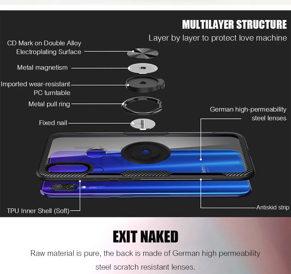 Роскошный чехол-подставка ZNP для Xiao mi Red mi Note 7 8 5 K20 9T Pro с магнитным кольцом для Xiaomi mi 8 9 SE Lite 9 9T чехол