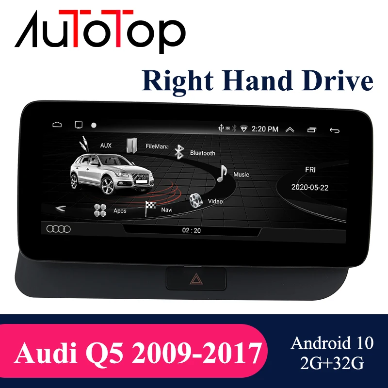 Автомагнитола AUTOTOP Audi Q5 Android RHD для правосторонний привод 2009-2017 мультимедийный