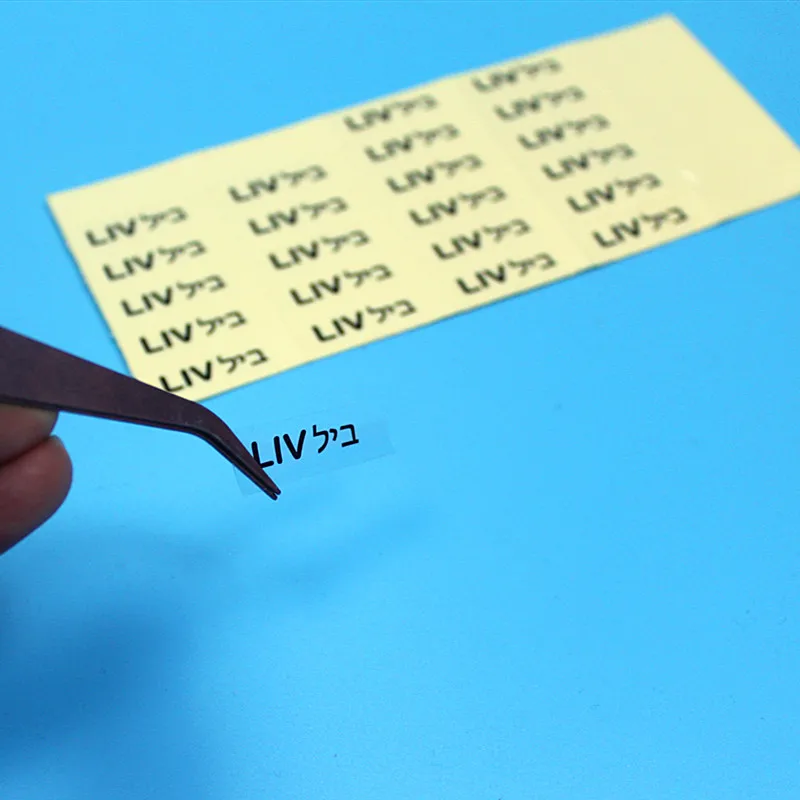 150pcs Clear font b PET b font Transparent Hebrew Name Stickers Waterproof Scrachfree Label Personalized
