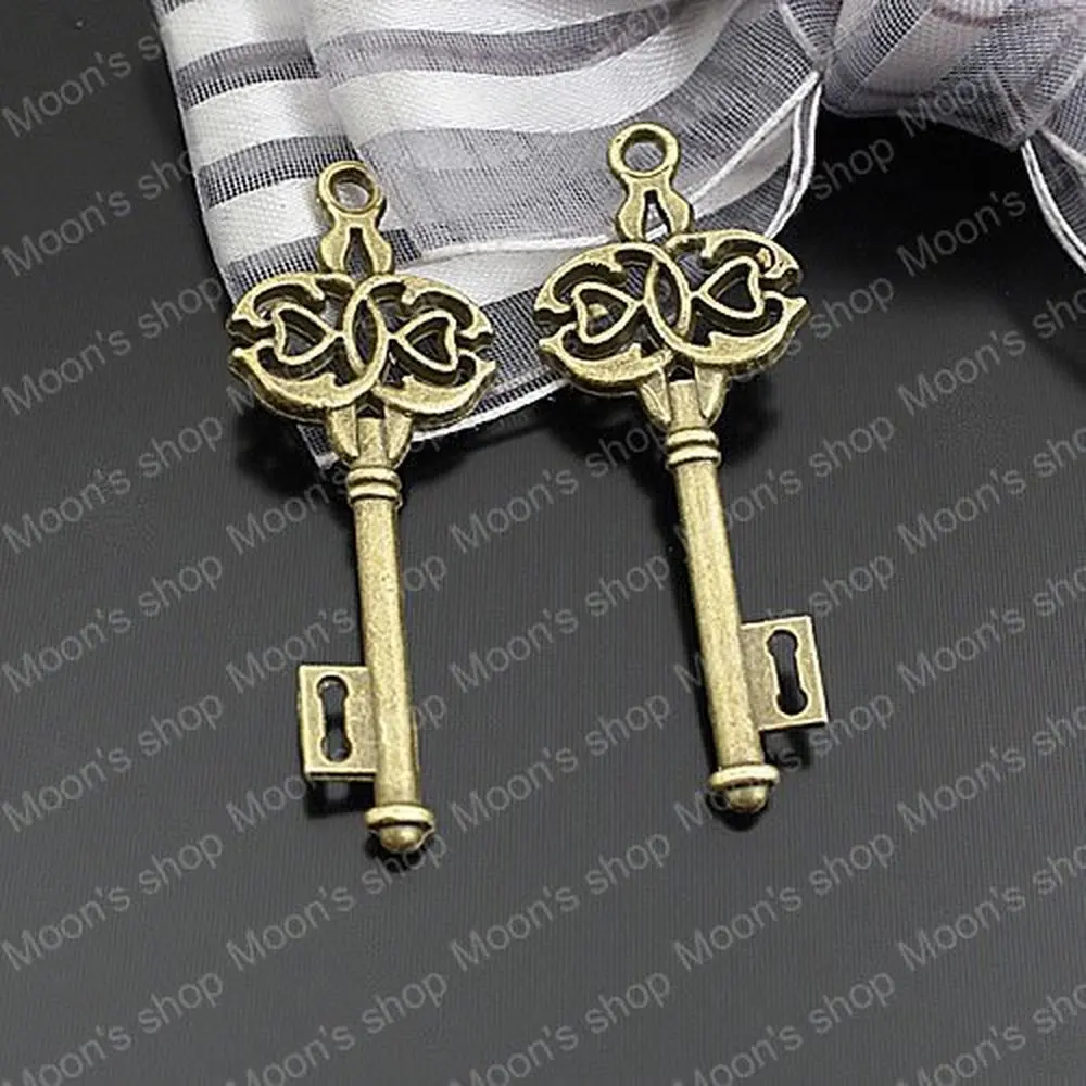 Оптовая продажа 45*16 мм Античная бронзовая Key сплава плоским Подвески DIY Выводы аксессуары 20 шт. (JM1805)