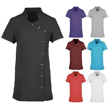 2021 novas roupas de trabalho do salão de beleza thai massagem uniformes sólida enfermeira uniforme spa roupas esfrega topos cuidados médicos túnica macacão