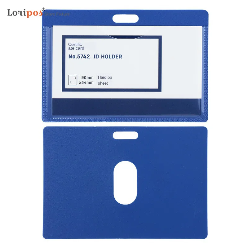 Loripos Office School Hospital Pp Blue Nurse Badge Certificate Id Name Card Holder Case With Clip  bakery commodity hardware metal price clip cake baking label holder pop sign paper card cooked food ticket tag display loripos