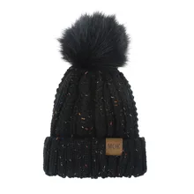 Модная шапка унисекс новая женская зимняя вязаная шерстяная шапочка для девочек Повседневная Верхняя одежда Лыжная шапка