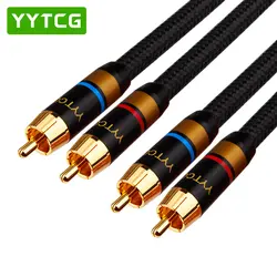 YYTCG G1-2RCA пара высокого качества 6N 99.9999% OFC Мужской Соединительный кабель RCA с позолоченным RCA разъем для система Hi-Fi