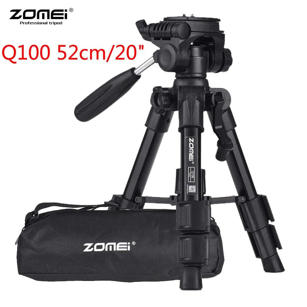 Штатив ZOMEI Q100 Q111 Q555 Q666 Q666C для путешествий, портативный штатив для камеры Canon, Nikon, sony, DSLR, профессиональный штатив для камеры - Цвет: Q100