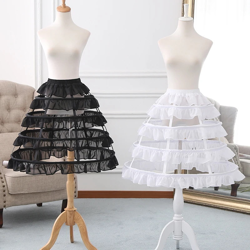 Women's 4 Hoops White Crinoline Underskirt Petticoat for Party Wedding Fancy Dress image 3