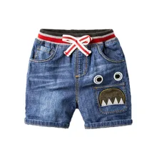 Комплекты для мальчиков джинсовые брюки для малыша; на каждый день брюки костюма героев аниме «Тонг er Дуань ku летняя одежда штаны с рисунком и шорты