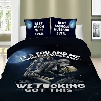 

New fashion 3D Digital Skull Printing Duvet Cover Sets Bedding Set Pillowcase Bedroom Decor for Men small/US/UK/AU Size