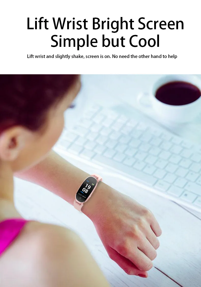 S3plus Sport Women Smart Bracelet Fitness Wristband Heart Rate Monitor Pedometer Smartband for Ladies Girl Xiaomi mi 2 3 4 Band