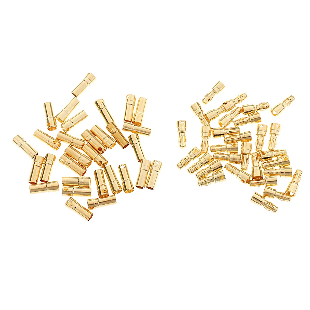 30 Pairs 3.5mm Gold Connector Banana Plug Male Female RC Battery ESC Motor