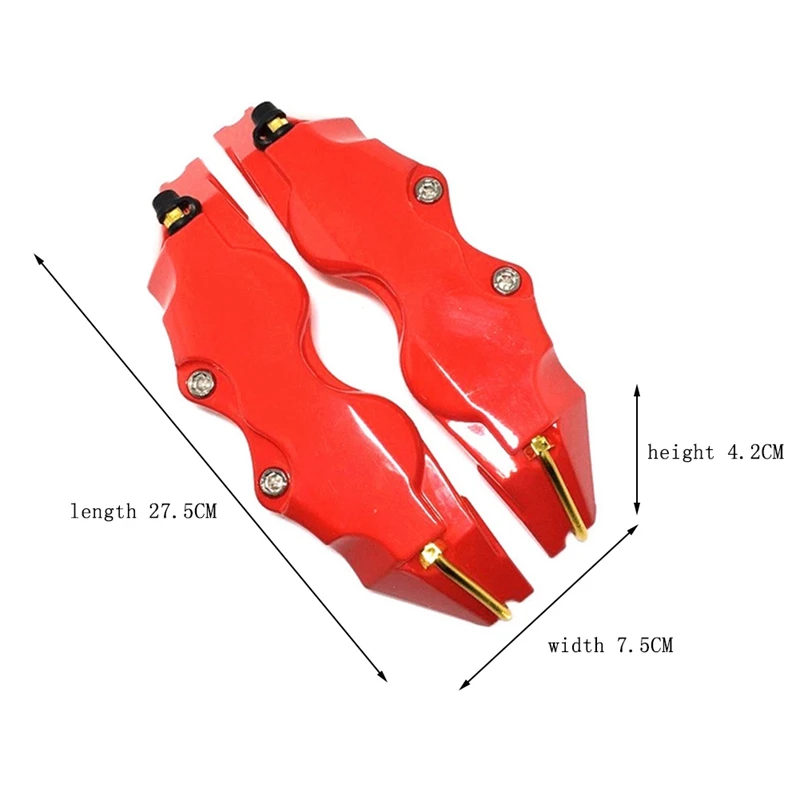 High Quality ABS Plastic Truck 3D Red Useful Car Universal Disc Brake Caliper Covers Front Rear Auto Universal Kit - Color: RD L