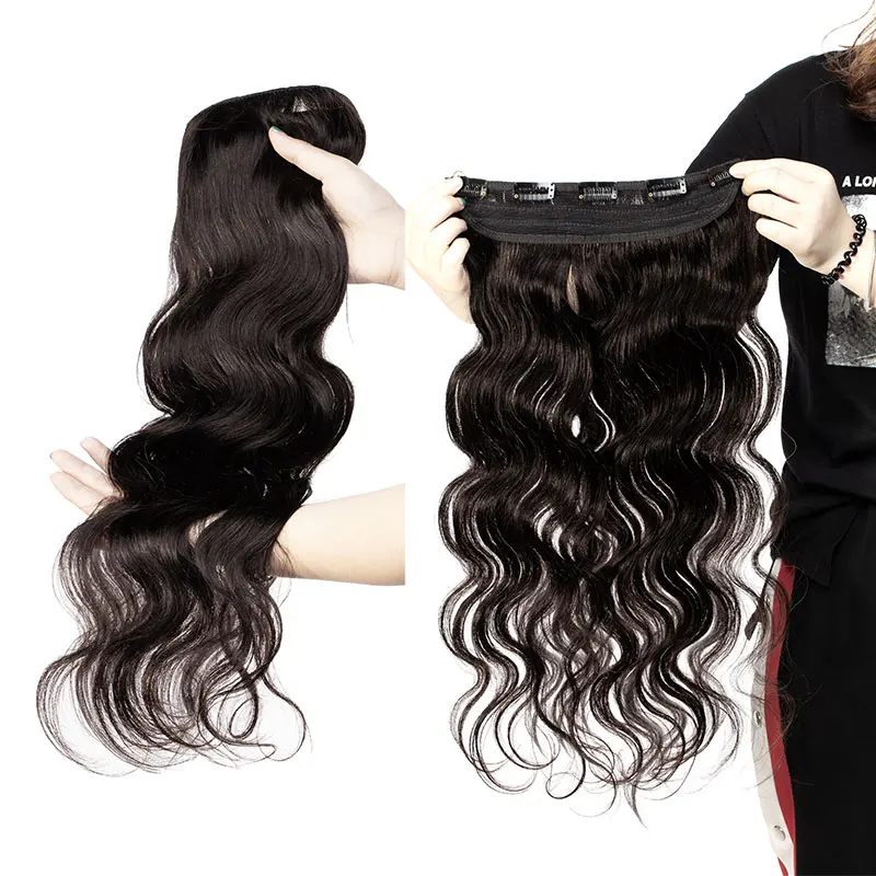 

SEGO 100g Body Wave Clip In Human Hair Extensions Machine Remy Brazilian Hair 100% Real Human Hair Natural Hair Pieces 22x4cm