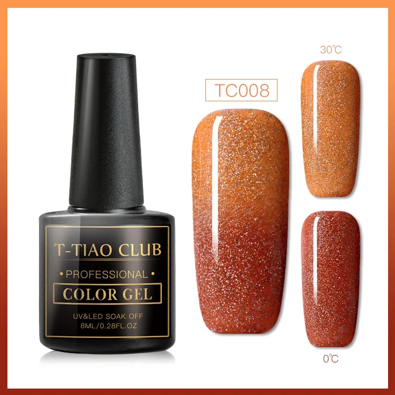 S07723 T-TIAO, клубный термальный мерцающий гель для ногтей, голографический блеск, меняющий температуру, УФ Гель-лак для ногтей, лак, отмачиваемый - Цвет: S07723
