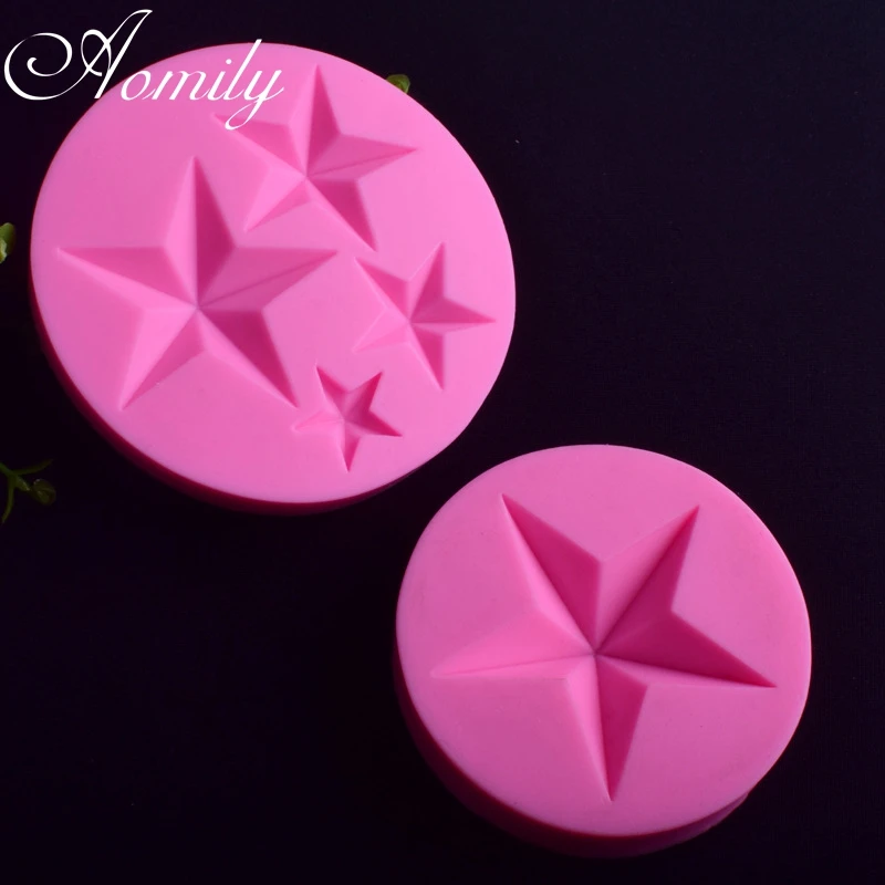 

Aomily 3D Stars Beautiful Wedding Cake Silicone Fondant Mold Mousse Brim Decor Sugarcraft Icing Mat Pad Pastry Baking Tools