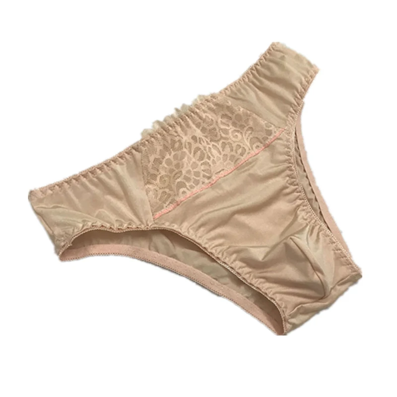new European and American men's lace sexy stretch close-fitting fabric male style panties sexy men underwear Silky Briefs 3