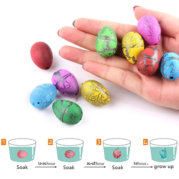 

2 Pcs Cute Magic Hatched Dinosaur Eggs Water Growing Dinosaurs Random Color Novelty Educational Gag Toy For Kids Gifts