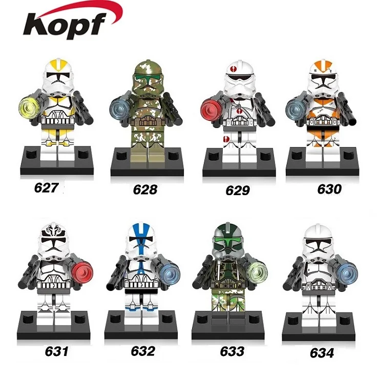 

KOPF 20 pcs Sale Space Wars Warrior White Clone Yellow Utapau Trooper Commander Building Blocks Bricks Toys For Children X0162