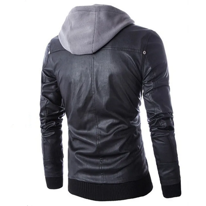 EBay AliExpress, западный стиль, тонкий крой, с капюшоном, макет, из двух частей, мужское локомотивное кожаное пальто Py31