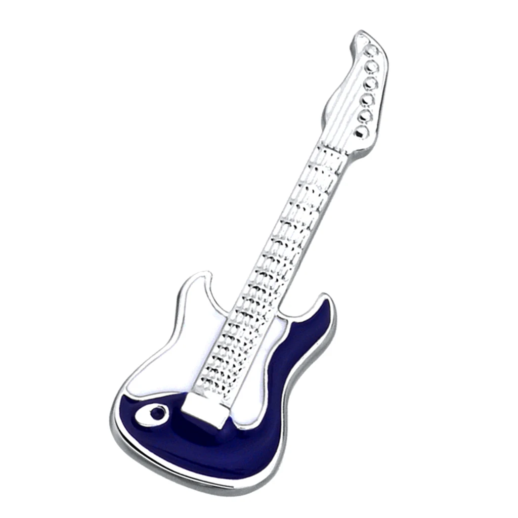 Fashion Brass Guitar Brooch Pins Musical Instruments Brooch Women Men Shirt Clothing Decor Accessories
