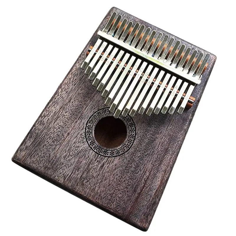 Black New 17 Key Kalimba Mahogany Thumb Piano Mbira Natural Mini Keyboard Instrument - Цвет: Black