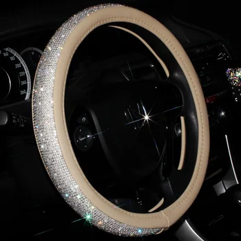 

Easy Install Interior Accessories Bling Rhinestone Durable Comfortable Girly Non Slip Decor Steering Wheel Cover Auto Car Truck