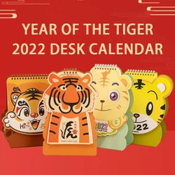 Calendrier de bureau personnalisé avec le tigre, mignon Kawaii, décorations pour le nouvel an, 2022, 365 