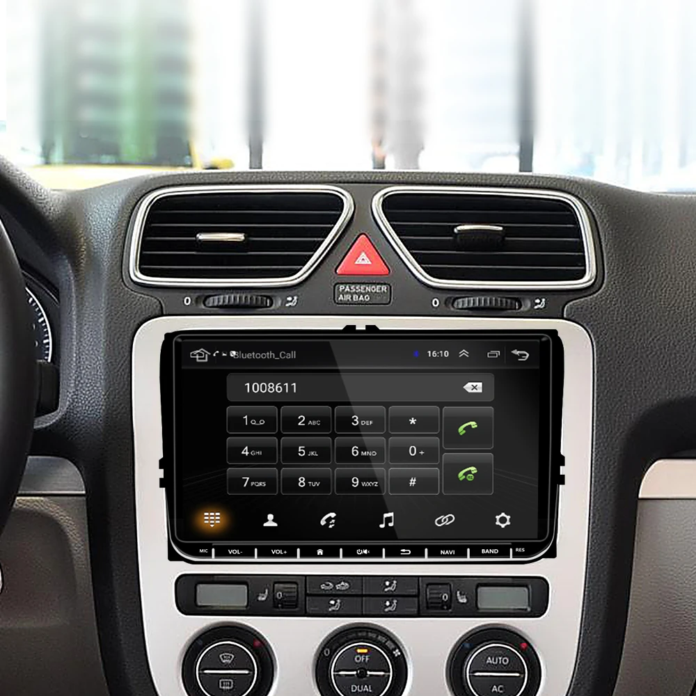 Perfect Podofo Car Radio Android GPS Navigation Multimedia Player 2 Din 9" Touch Screen Bluetooth WIFI MP5 Audio Stereo For Golf Polo VW 1