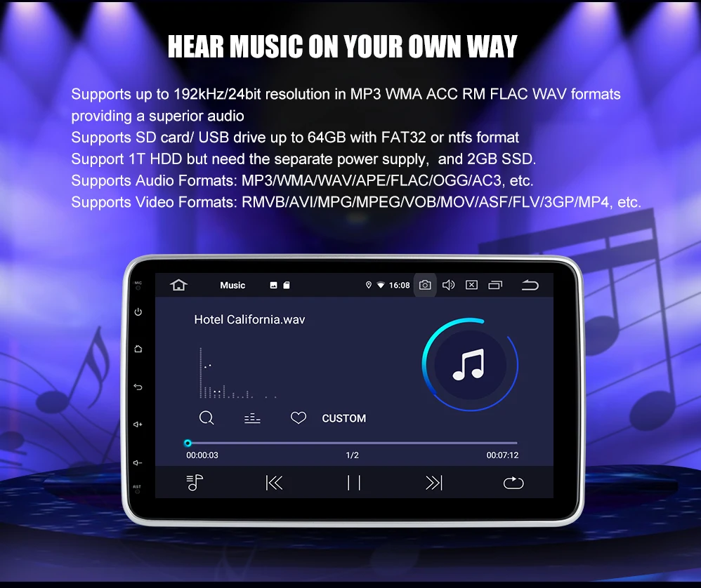 Android 9.0 Car Stereo 10.2" IPS Screen for Nissan X-Trail Qashqai Autoradio Bluetooth MP3 1 Din GPS Navigation