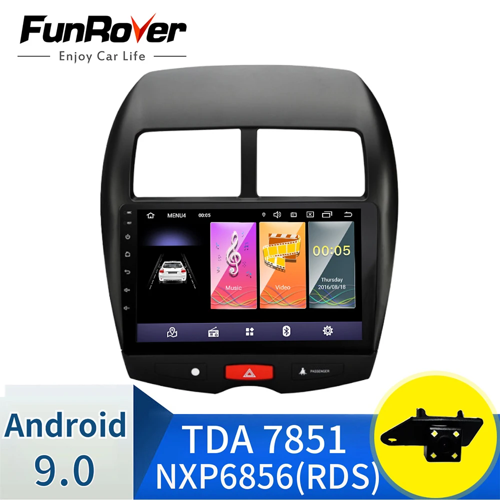 Funrover Android 9,0 2.5D+ ips Автомобильный gps мультимедийный радио dvd-плеер для Mitsubishi ASX CITROEN C4 2010 2011- peugeot 4008