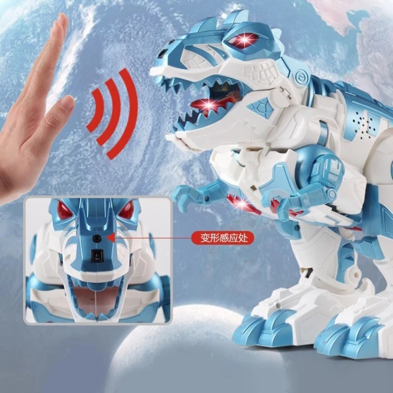 RC Deformation Dinosaur One-Key Deformation Robot Light Music Children's Electric Educational Dinosaurs Toy  English Version 5